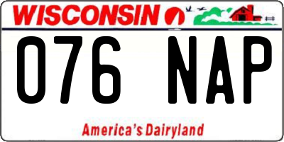 WI license plate 076NAP