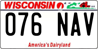 WI license plate 076NAV