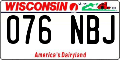 WI license plate 076NBJ