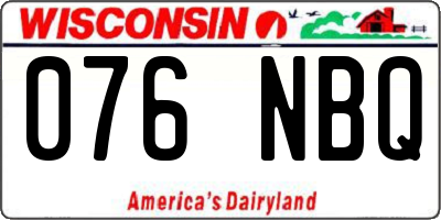 WI license plate 076NBQ