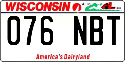 WI license plate 076NBT