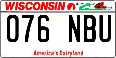 WI license plate 076NBU