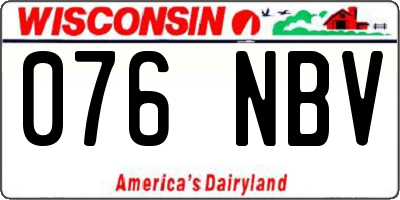 WI license plate 076NBV