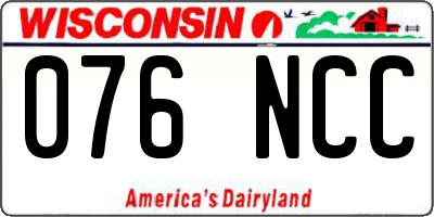 WI license plate 076NCC