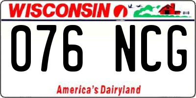 WI license plate 076NCG