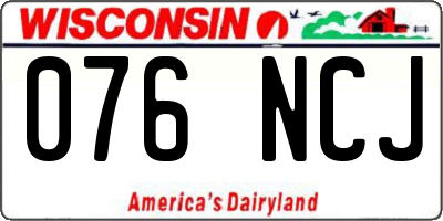 WI license plate 076NCJ