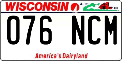 WI license plate 076NCM