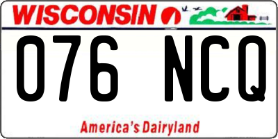 WI license plate 076NCQ