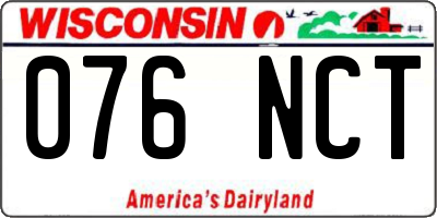 WI license plate 076NCT