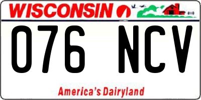 WI license plate 076NCV