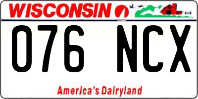 WI license plate 076NCX