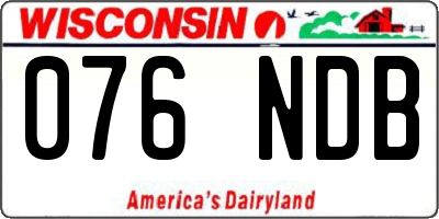 WI license plate 076NDB
