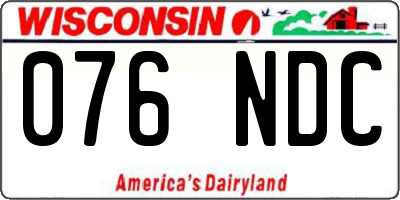 WI license plate 076NDC