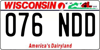 WI license plate 076NDD