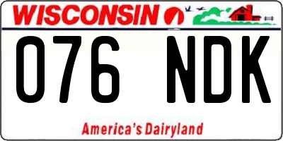 WI license plate 076NDK