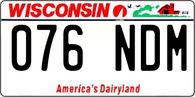 WI license plate 076NDM