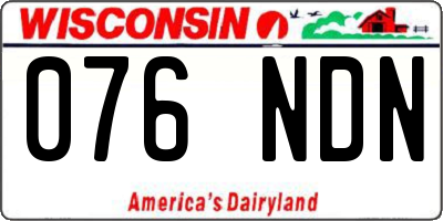 WI license plate 076NDN