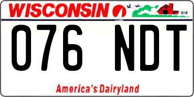 WI license plate 076NDT