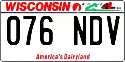 WI license plate 076NDV