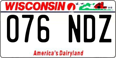 WI license plate 076NDZ