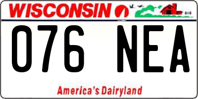WI license plate 076NEA
