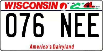 WI license plate 076NEE