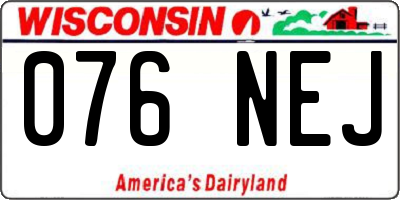 WI license plate 076NEJ