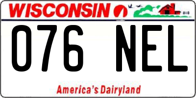 WI license plate 076NEL