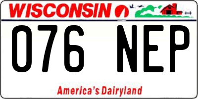 WI license plate 076NEP