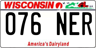WI license plate 076NER