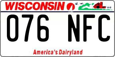 WI license plate 076NFC