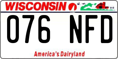 WI license plate 076NFD