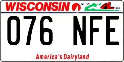 WI license plate 076NFE