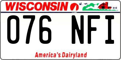 WI license plate 076NFI