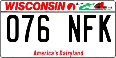 WI license plate 076NFK