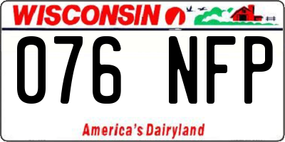 WI license plate 076NFP