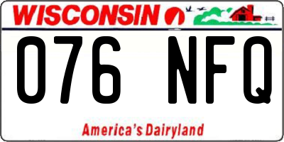 WI license plate 076NFQ