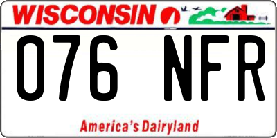 WI license plate 076NFR