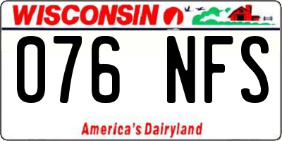 WI license plate 076NFS