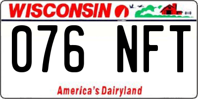 WI license plate 076NFT