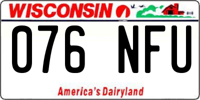 WI license plate 076NFU
