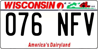 WI license plate 076NFV