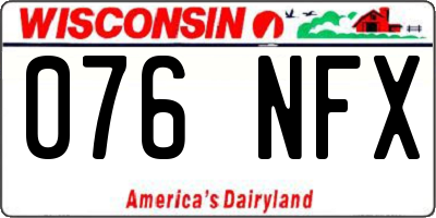 WI license plate 076NFX
