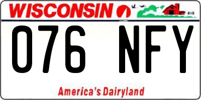 WI license plate 076NFY