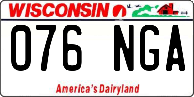 WI license plate 076NGA
