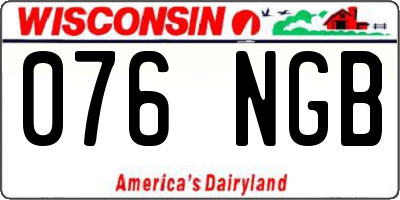 WI license plate 076NGB