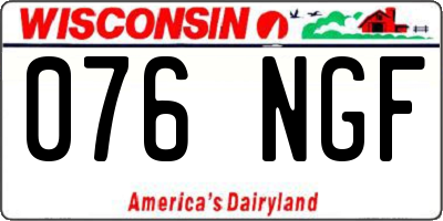 WI license plate 076NGF
