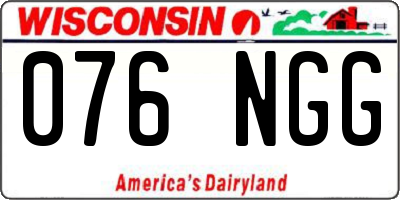 WI license plate 076NGG