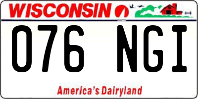 WI license plate 076NGI