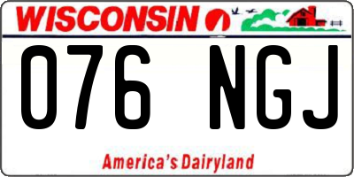 WI license plate 076NGJ